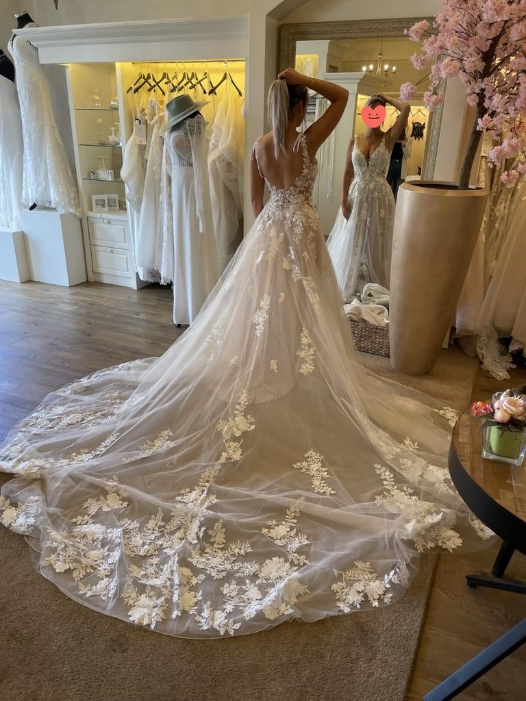 Elysee by Enzoani bruiloft jurk wedding dress, Kleding | Dames, Verzenden, Zo goed als nieuw, Wit, Trouwjurk