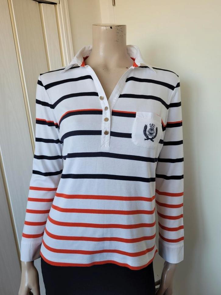 Un Jour Ailleurs top langemouw strepen maat M/38, Kleding | Dames, Truien en Vesten, Zo goed als nieuw, Maat 38/40 (M), Bruin