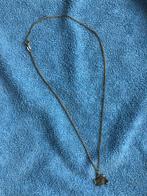 Ketting met hanger - twee vissen met stras-steentje, Overige materialen, Ophalen of Verzenden, Zo goed als nieuw, Zilver