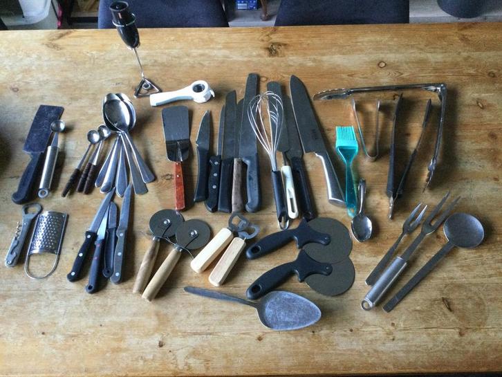 Partij groot bestek 44 stuks, Huis en Inrichting, Keuken | Bestek, Gebruikt, Rvs of Chroom, Ophalen of Verzenden