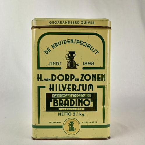 Winkelblik Art Deco – H. van Dorp Hilversum specerijenmix, Verzamelen, Blikken, Ophalen of Verzenden