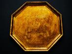 Italiaans houten dienblad / serveerblad kleur goud 8 kantig, Antiek en Kunst, Curiosa en Brocante, Ophalen of Verzenden