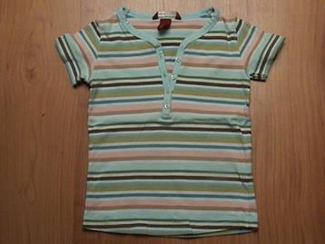 H&M Leuk gestreept blauw / groen / roze t-shirt maat 104 / 9 beschikbaar voor biedingen