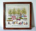 rembrandtsplein in Amsterdam, borduurwerk ingelijst, Ophalen of Verzenden