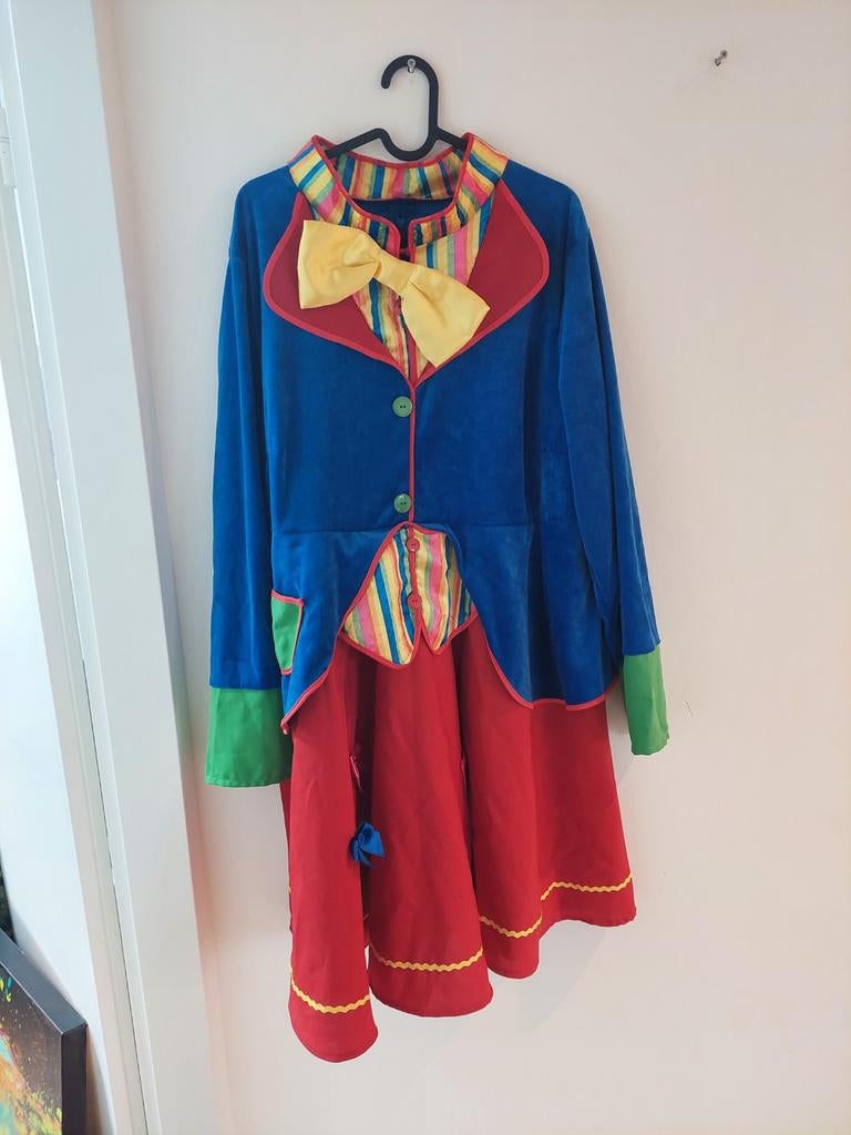 Vrolijke kleurrijke clown/kabouter Jurk - Maat 50/52, Kleding | Dames, Carnavalskleding en Feestkleding, Ophalen of Verzenden