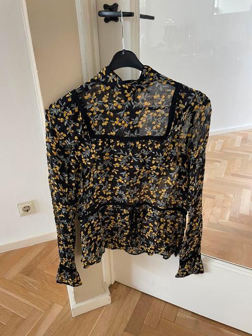 Blouse Ganni maat 36/s, Kleding | Dames, Blouses en Tunieken, Zo goed als nieuw, Maat 36 (S), Zwart, Verzenden