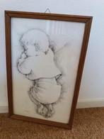 Ingelijste prent: baby slaapt, Ophalen of Verzenden