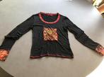 Zwart/rode Kali Orea top, maat 42 = 38, Maat 38/40 (M), Verzenden, Zwart, Lange mouw
