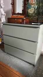 Malm ladekast groen met 3 lades, Ophalen, Gebruikt, 100 tot 150 cm, Met lade(s)
