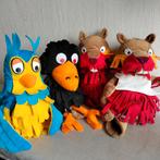 4 Fabeltjes handpoppen Uil - Raaf - Ed en Willem, Ophalen of Verzenden, Zo goed als nieuw, Tv