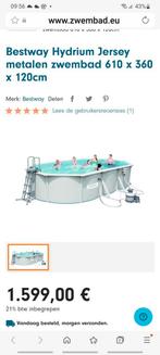 Bestway metalen zwembad 610 bij 360, 300 cm of meer, Zo goed als nieuw, Ovaal, Ophalen