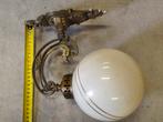 Vintage Wandlamp met Glazen Bol, Ophalen of Verzenden, Gebruikt, Glas, Vintage