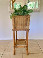 Retro rotan rieten plantenbak vierkant zuil plantenhouder, Ophalen, N, N, N