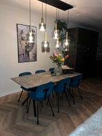 Betonlook tafel met 6 stoelen, Huis en Inrichting, Ophalen, Gebruikt, 50 tot 100 cm, Vijf personen of meer