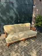 Verlourse vintage bank met rotan, Antiek en Kunst, Ophalen