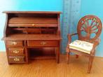 poppenh,CONCORD rolluik bureau+bij passende stoel**NU 13,-**, Verzenden, Zo goed als nieuw, Poppenhuis