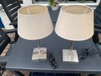 Twee tafel/dressoir lampen., Crème, Gebruikt, 25 tot 50 cm, Rond