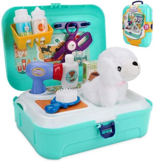 Pet care back pack met hond verzorgingsset 16 delig nieuw, Kinderen en Baby's, Speelgoed | Knuffels en Pluche, Nieuw, Hond, Ophalen of Verzenden