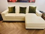 Crèmekleurige leren hoekbank in topstaat!, Huis en Inrichting, Banken | Bankstellen, Ophalen, 250 tot 300 cm, Hoekbank, Leer