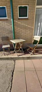Bistro tuinsetje met tafel en 2 stoelen, Tuin en Terras, Tuinsets en Loungesets, Gebruikt, Tuinset, Hout, Eettafel