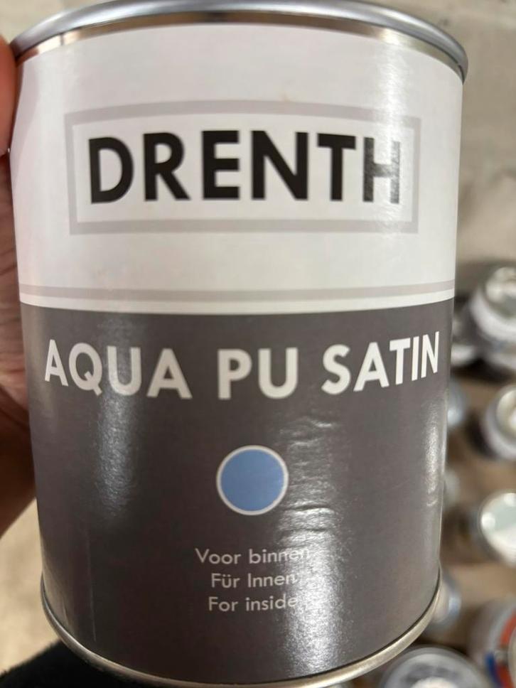 Drenth donkergrijze watergedragen lak 1liter, Hobby en Vrije tijd, Knutselen, Nieuw, Materiaal, Ophalen of Verzenden