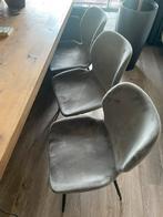 3x taupe velvet eetkamerstoel, Huis en Inrichting, Stoelen, Ophalen of Verzenden, Zo goed als nieuw, Overige kleuren, Drie
