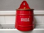 Rood emaille Soda pot bk gouden bies, Antiek en Kunst, Antiek | Emaille, Ophalen of Verzenden
