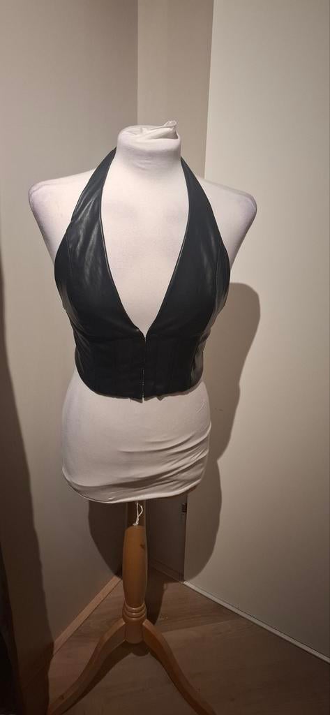 Leren Halter Top - Maat l, Kleding | Dames, Tops, Maat 38/40 (M), Zwart, Ophalen of Verzenden, Zonder mouw