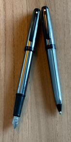 Vintage Sheaffer set vulpen balpen gun metal met zwarte bies, Ophalen of Verzenden, Nieuw