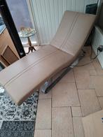 Luxe Leren Chaise Lounge, Eenpersoons, Ophalen of Verzenden, Zo goed als nieuw, Metaal