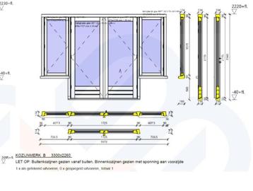 Kozijn deur/raam Veiligheidsglas HR++33.1-15-33.1 beschikbaar voor biedingen