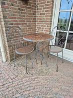 Tuinsetje: Tafel en 2 stoelen, Ophalen, Gebruikt, Rond, Metaal