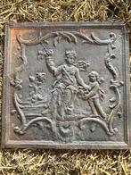 Antieke gietijzeren haardplaat ., Ophalen of Verzenden
