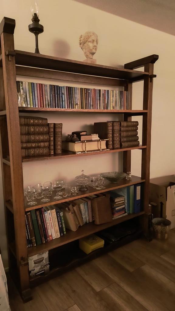 Donker Eiken Boekenkast, Huis en Inrichting, Kasten | Boekenkasten, Gebruikt, 150 tot 200 cm, 200 cm of meer, 25 tot 50 cm, Met plank(en)