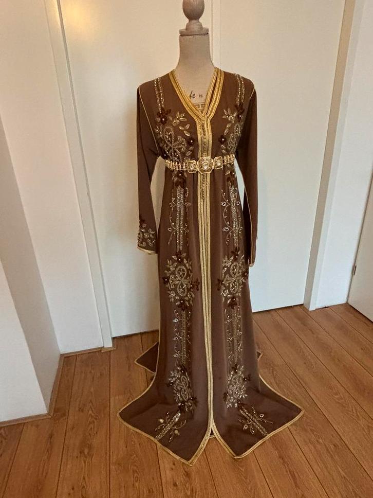 Takchita te HUUR, Kleding | Dames, Gelegenheidskleding, Zo goed als nieuw, Overige typen, Maat 46/48 (XL) of groter, Blauw, Ophalen