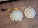 Twee plafondlampen, Ophalen of Verzenden, Gebruikt, Glas