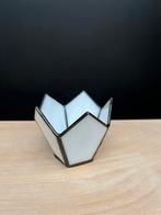 Glas in lood theelicht, Overige materialen, Wit, Ophalen of Verzenden, Zo goed als nieuw