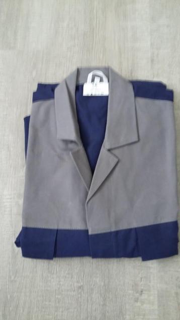 Overall 100% katoen marineblauw met grijs MAAT52 OP = OP beschikbaar voor biedingen