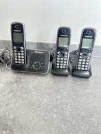 Te koop driedelige Panasonic Dect thuistelefoonset, Telecommunicatie, Ophalen, Gebruikt, 3 handsets