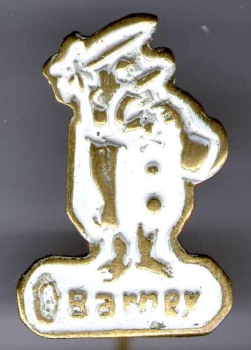 Barney Rubbels wit op koper met knopen speldje ( R_135 ) beschikbaar voor biedingen