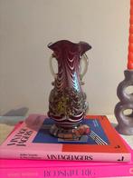 Vintage handgemaakte rode bloemen vaas glas, Antiek en Kunst, Antiek | Glas en Kristal, Verzenden