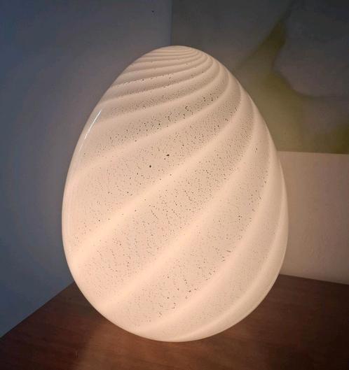 Grote XL Murano Swirl "Uovo" Egglamp, Huis en Inrichting, Lampen | Tafellampen, Zo goed als nieuw, Minder dan 50 cm, Glas, Ophalen of Verzenden