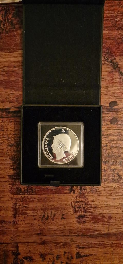 Replica Zilveren Gulden 1940 Wilhelmina Londen, Postzegels en Munten, Munten | Nederland, 1 gulden, Zilver, Ophalen of Verzenden