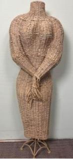 Decoratieve rotan paspop, Ophalen of Verzenden, Gebruikt