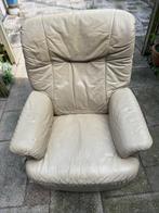 Leren Relax stoel met voetensteun verstelbaar, Huis en Inrichting, Fauteuils, Ophalen, Gebruikt, 50 tot 75 cm, Leer