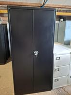 Zwarte metalen draaideurkast met 4 legborden. Met sleutel, Ophalen, Gebruikt, Metalen draaideurkast, 50 tot 100 cm