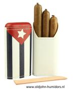 SK04CB ADORINI  SIGARENKOKER - ECHT LEER - CUBAANSE VLAG, Verzamelen, Rookartikelen, Aanstekers en Luciferdoosjes, Verzenden, Nieuw