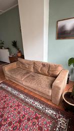 Bruine leren bank, Huis en Inrichting, Ophalen of Verzenden, Gebruikt, Leer