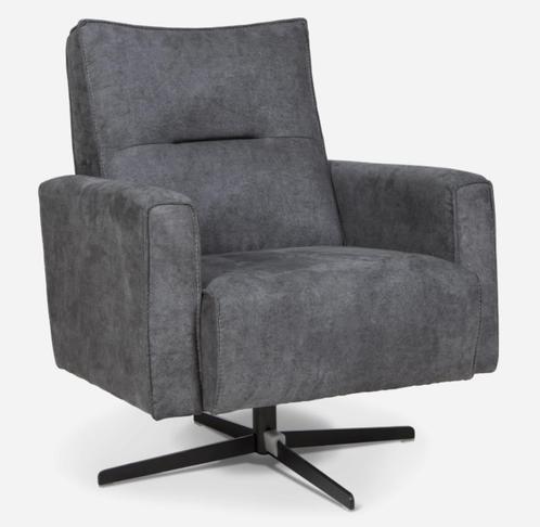 Draaifauteuil Tristan - Graphite / Grijs blauw, Huis en Inrichting, Fauteuils, Zo goed als nieuw, Stof, 50 tot 75 cm, 75 tot 100 cm