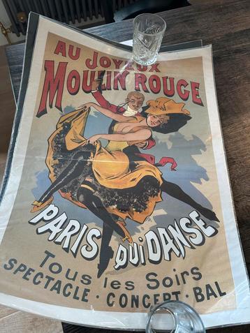 Punt gave poster nog in plastic Moulin Rouge